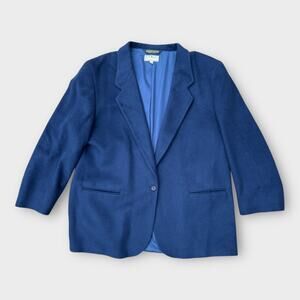 Vintage L.L. Bean Wool Blazer Navy Blue Women's sz 20P Single Button Preppy Chic